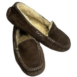 UGG Ansley Brown Suede Slippers/Loafers - Women’s 8